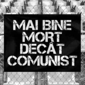 Steag "Mai bine mort" alb-negru