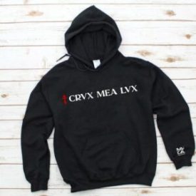 Hanorac "Crux Mea Lux" - Logo roșu