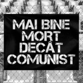 Steag "Mai bine mort" alb-negru