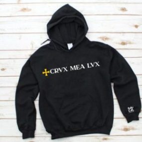 Hanorac "Crux Mea Lux" - Logo galben