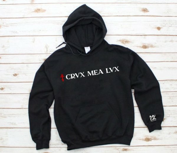 Hanorac "Crux Mea Lux" - Logo roșu