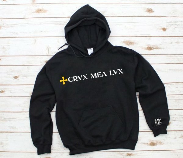 Hanorac "Crux Mea Lux" - Logo galben