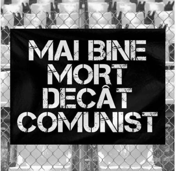 Steag "Mai bine mort" alb-negru