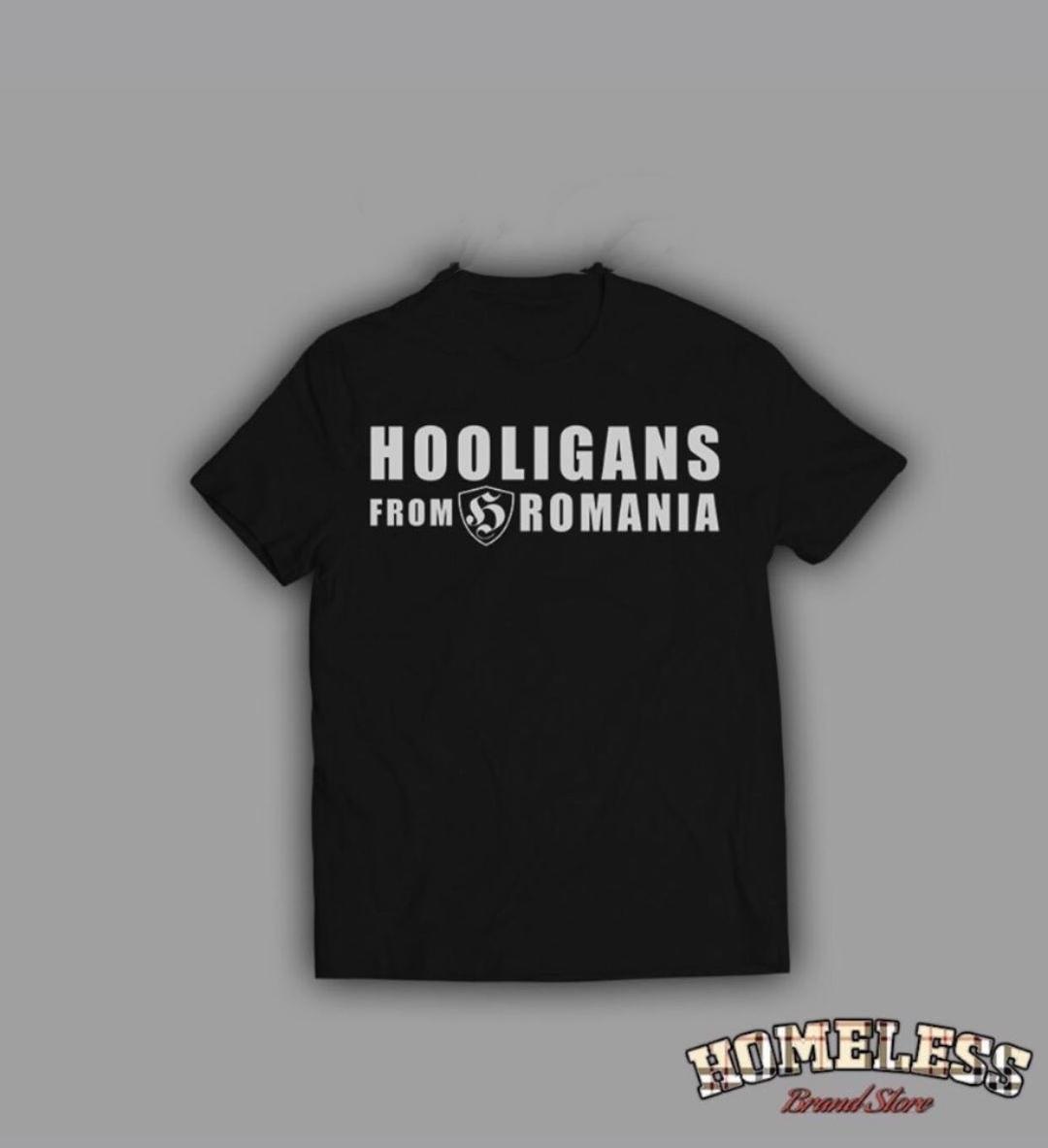 Tricou "Hooligans from Romania" negru