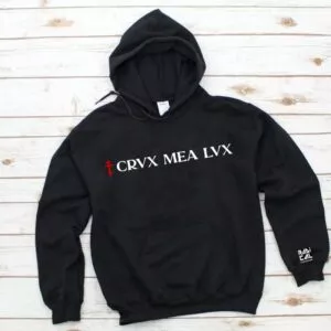 Hanorac "Crux Mea Lux" - Logo roșu