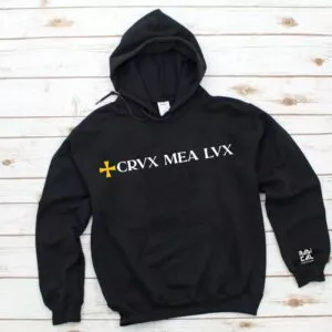Hanorac "Crux Mea Lux" - Logo galben