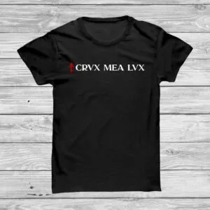 Tricou "Crux Mea Lux" - Logo roșu