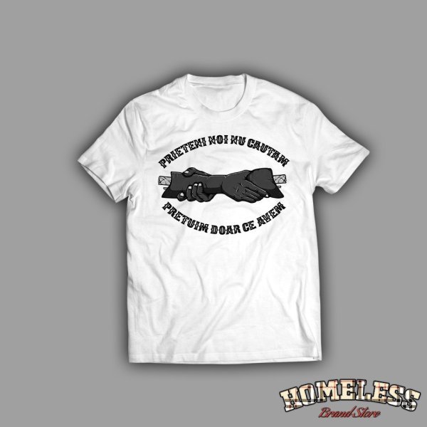 Tricou "Prieteni noi nu căutăm" - Alb