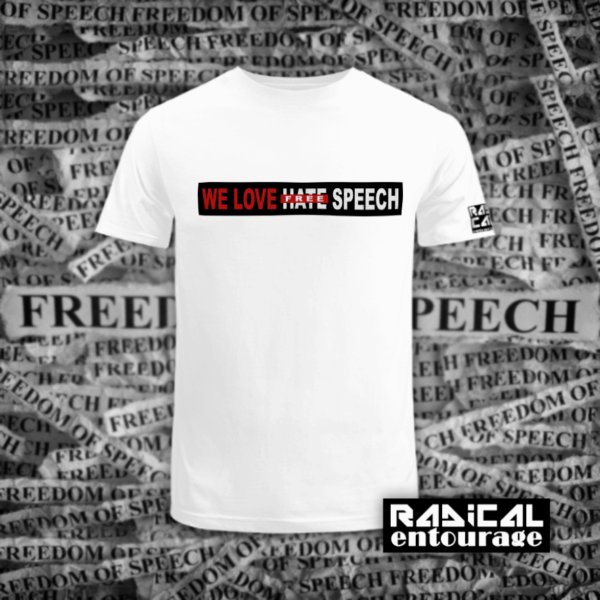 Tricou "We Love Hate Speech" - alb