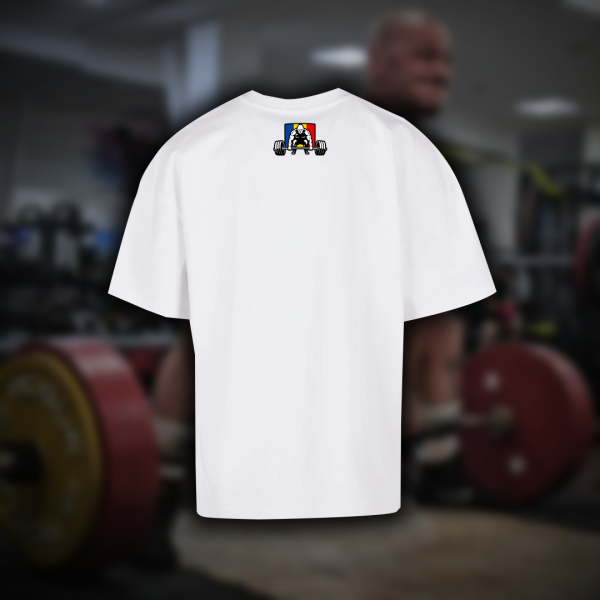 Tricou oversize POWER - alb (unisex) - imagine 2