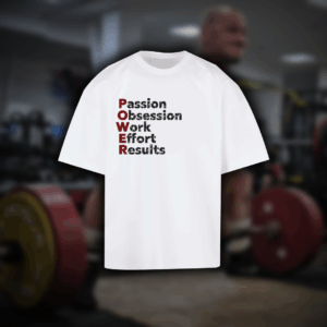 Tricou oversize POWER - alb