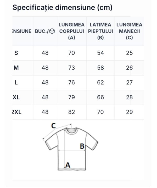 Tricou oversize POWER - alb - imagine 3