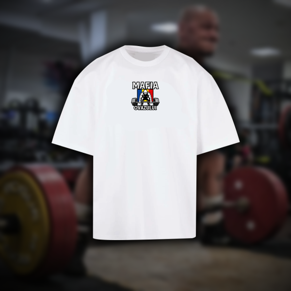 Tricou Mafia Ovăzului - Oversize - Alb